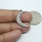 Crescent Moon Charm Necklace Pave Diamond 925 Silver Charm Diamond Pendant.