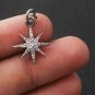 Star Charm Pendant Pave Diamond Pendant 925 Silver Diamond Pendant For Christmas