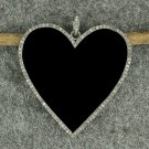 Pave Diamond Enamel Heart Pendant 925 Silver Diamond Pendant Charm Valentine. Pave Diamond Enamel Heart Pendant 925 Silver Diamond Pendant Charm Valentine.