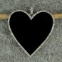 Pave Diamond Enamel Heart Pendant 925 Silver Diamond Pendant Charm Valentine.