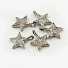 Pave Diamond 1pc star charm pendant 925 sterling silver,diamond finding star Pave Diamond 1pc star charm pendant 925 sterling silver,diamond finding star