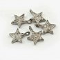 Pave Diamond 1pc star charm pendant 925 sterling silver,diamond finding star