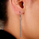 Bar Earring Pave Diamond 925 Silver Stick Earring For Christmas Gift's.