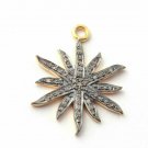 Sun Charm Pendant Pave Diamond Pendant 925 Silver Jewelry Findings Supplies. Sun Charm Pendant Pave Diamond Pendant 925 Silver Jewelry Findings Supplies.