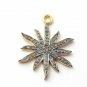 Sun Charm Pendant Pave Diamond Pendant 925 Silver Jewelry Findings Supplies.