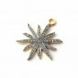 Sun Charm Pendant Pave Diamond Pendant 925 Silver Jewelry Findings Supplies.