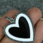 Pave Diamond White Enamel Pendant Valentine Gift Enamel Necklace 925 Silver Ns1.