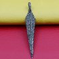 Pave Diamond Spike Pendant 925 Silver Diamond Flat Pendant Charm Mother's Gift.