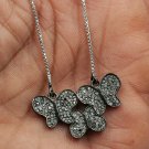Pave Diamond Butterfly Pendant 925 Silver Diamond Wedding Day Gift Pendant Charm