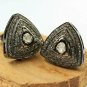 Pave Diamond Trillion Shape Stud Earring 925 Silver Diamond Daily Wear Earring.