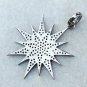 Pave Diamond 925 Silver Starburst Pendant Birthday Gift Diamond Necklace Gift.
