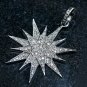 Pave Diamond 925 Silver Starburst Pendant Birthday Gift Diamond Necklace Gift.