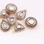 1 Pc Rose Cut Diamond Pendant Polki Diamond Charm 925 Silver Polki Charm Pendant