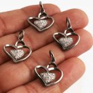 Heart Charms Pendant 925 Silver Pave Diamond Charm For Christmas Diamond Finding Heart Charms Pendant 925 Silver Pave Diamond Charm For Christmas Diamond Finding