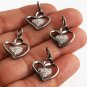 Heart Charms Pendant 925 Silver Pave Diamond Charm For Christmas Diamond Finding