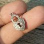 Pave Diamond 1 pc heart pandent 925 sterling silver,diamond finding heart charm