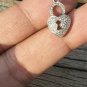 Pave Diamond 1 pc heart pandent 925 sterling silver,diamond finding heart charm
