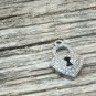 Pave Diamond 1 pc heart pandent 925 sterling silver,diamond finding heart charm