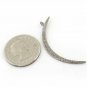 Moon Charm Pendant 925 Silver Pave Diamond Pendant For Christmas Gift.