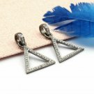 Pave Diamond Triangle Charm Pendant 925 Sliver Diamond Dainty Pendant.