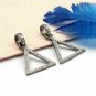 Pave Diamond Triangle Charm Pendant 925 Sliver Diamond Dainty Pendant.