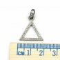 Pave Diamond Triangle Charm Pendant 925 Sliver Diamond Dainty Pendant.