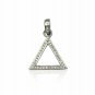 Pave Diamond Triangle Charm Pendant 925 Sliver Diamond Dainty Pendant.