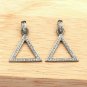 Pave Diamond Triangle Charm Pendant 925 Sliver Diamond Dainty Pendant.