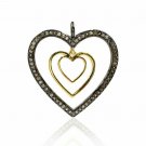 Pave Diamond Heart Charm Pendant For Valentines Day 925 Silver Fashion Jewelry.