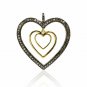 Pave Diamond Heart Charm Pendant For Valentines Day 925 Silver Fashion Jewelry.