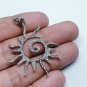 Pave Diamond Sun Pendant 925 Silver Diamond Handmade Valentines Present Charm.
