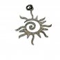 Pave Diamond Sun Pendant 925 Silver Diamond Handmade Valentines Present Charm.