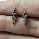 Pave Diamond Thunder Bolt Earring 925 Silver Diamond Stud Earring Valentine Gift Pave Diamond Thunder Bolt Earring 925 Silver Diamond Stud Earring Valentine Gift