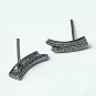 Pave Diamond Minimalist Stud Earring 925 Silver Diamond Valentines Earring Gift.