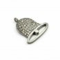 Pave Diamond Bell Shape Pendant 925 Silver Diamond Handmade Pendant Valentines.