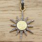 Pave Diamond Sun Pendant 925 Silver Handmade Diamond Charm Valentines Present.