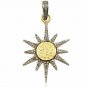 Pave Diamond Sun Pendant 925 Silver Handmade Diamond Charm Valentines Present.