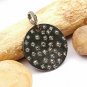 Pave Diamond Round Pendant 925 Silver Handmade Diamond Pendant Birthday Gift.
