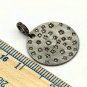 Pave Diamond Round Pendant 925 Silver Handmade Diamond Pendant Birthday Gift.