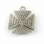 Pave Diamond Cross Pendant 925 Silver Good Luck Charm Pendant Jewelry Findings.