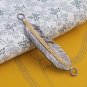 Pave Diamond Feather Pendant 925 Silver Diamond Wing Design Trendy Necklace Gift