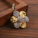 Pave Diamond Disc Pendant 925 Silver Diamond Rondelle Pendant Birthday Gift.