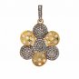 Pave Diamond Disc Pendant 925 Silver Diamond Rondelle Pendant Birthday Gift.