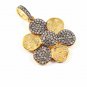 Pave Diamond Disc Pendant 925 Silver Diamond Rondelle Pendant Birthday Gift.