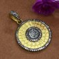 Pave Diamond Round Pendant 925 Silver Diamond Textured Pendant Handmade Gift.