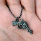 Pave Diamond Pistol Pendant 925 Silver Diamond Gun Pendant Birthday Gift Jewelry