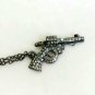 Pave Diamond Pistol Pendant 925 Silver Diamond Gun Pendant Birthday Gift Jewelry