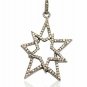 Diamond Double Star Pendant 925 Silver Pave Diamond Star Necklace Birthday Gift.