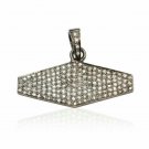 Pave Diamond Pendant 925 Silver Handmade Diamond Necklace Graduation Gift Charm.