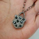 Pave Diamond Padlock Pendant Spinel 925 Silver Diamond Pendant Gift. Pave Diamond Padlock Pendant Spinel 925 Silver Diamond Pendant Gift.